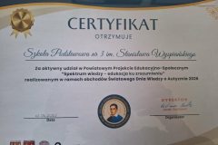 Certyfikat dla Szkoły